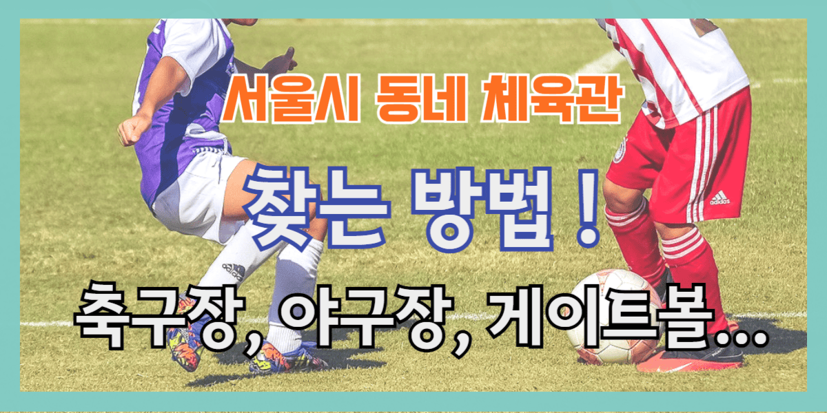 서울시 동네 체육관 찾는 방법 (축구, 야구, 실내체육관, 풋살 등)